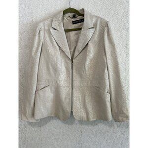 Vintage Pamela McCoy Leather Jacket – Shimmery Beige Animal Print